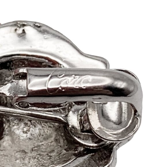 RARE VINTAGE SIGNED CORO Lion's Head Clip On Earrings - Picture 5 of 6